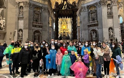 Zdjęcie do Uchodźcy z Tarnopola spotkali się z Papieżem Franciszkiem 
