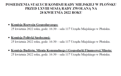Zdjęcie do Posiedzenie Stałych Komisji Rady Miejskiej przed LXVIII sesją Rady 