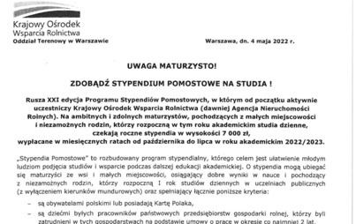 Zdjęcie do Rusza XXI edycja Programu Stypendi&oacute;w Pomostowych
