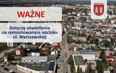 Zdjęcie do WAŻNE dotyczy oświetlenia na ul.Warszawskiej