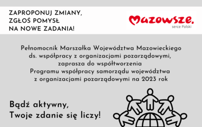 Zdjęcie do Zaproszenie do wsp&oacute;łtworzenia Programu wsp&oacute;łpracy samorządu wojew&oacute;dztwa 