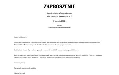 Zdjęcie do Szkolenie pt. Płońska Izba Gospodarcza dla rozwoju przemysłu 4.0