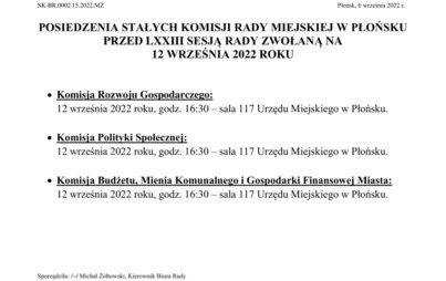 Zdjęcie do Posiedzenie Stałych Komisji Rady Miejskiej w Płońsku