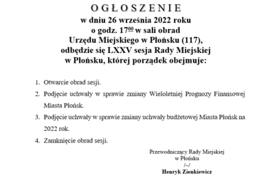 Zdjęcie do LXXV sesja Rady Miejskiej w Płońsku