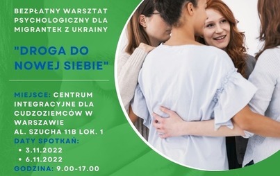 Zdjęcie do &ldquo;Droga do nowej siebie&rdquo; &ndash; bezpłatny warsztat psychologiczny dla migrantek z Ukrainy / &ldquo;Шлях до нової я&rdquo; &ndash; безкоштовний психологічний семінар для жінок-мігранток з України