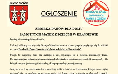 Zdjęcie do Zbi&oacute;rka dar&oacute;w dla domu samotnych matek z dziećmi w Kraśnieiwe