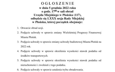 Zdjęcie do  LXXX sesja Rady Miejskiej w Płońsku