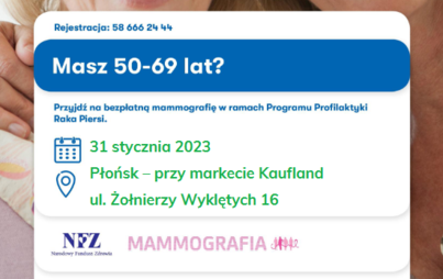 Zdjęcie do  Bezpłatne badania mammograficzne dla Pań w wieku 50-69 lat 