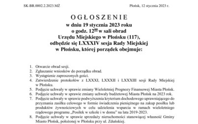 Zdjęcie do LXXXIV sesja Rady Miejskiej w Płońsku