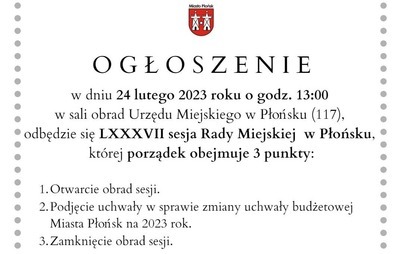 Zdjęcie do LXXXVII Sesja Rady Miejskiej w Płońsku 