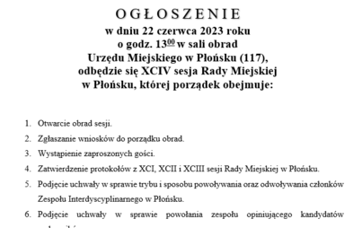 Zdjęcie do  XCIV sesja Rady Miejskiej w Płońsku