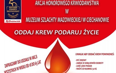 Zdjęcie do Akcja honorowego krwiodawstwa w Muzeum Szlachty Mazowieckiej