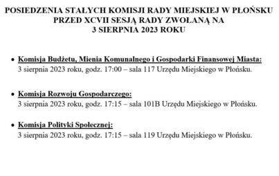 Zdjęcie do Posiedzenie Stałych Komisji Rady Miejskiej przed XCVII sesją Rady