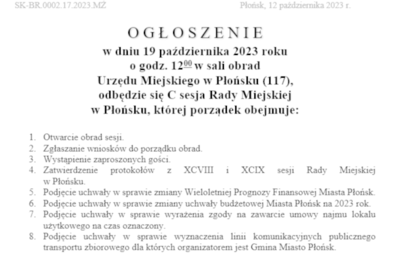Zdjęcie do C sesja Rady Miejskiej w Płońsku