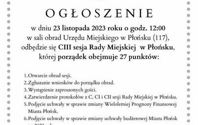 Zdjęcie do CIII sesja Rady Miejskiej w Płońsku