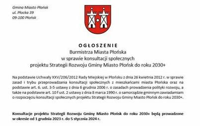 Zdjęcie do Konsultacje społeczne projektu Strategii Rozwoju Gminy Miasto Płońsk do roku 2030+