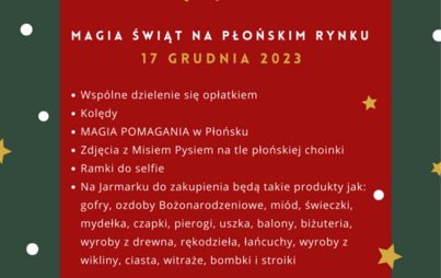 Zdjęcie do Wigilia Miejska i Jarmark Bożonarodzeniowy już 17 grudnia na Płońskim Rynku