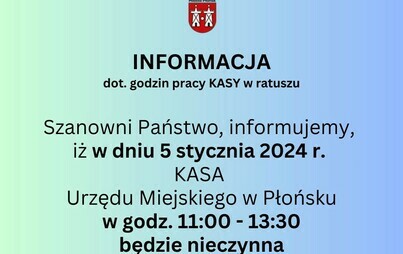 Zdjęcie do Komunikat Urzędu Miejskiego w Płońsku