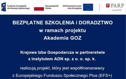 Zdjęcie do BEZPŁATNE SZKOLENIA i DORADZTWO w ramach projektu Akademia GOZ