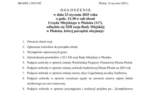 Zdjęcie do XIII sesja Rady Miejskiej