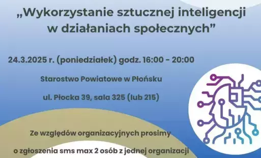 Zdjęcie do Szkolenie pt. ,,Wykorzystanie sztucznej inteligencji w działaniach społecznych&rdquo;
