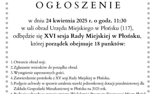 Zdjęcie do XVI sesja Rady Miejskiej w Płońsku