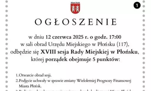 Zdjęcie do XVIII sesja Rady Miejskiej w Płońsku