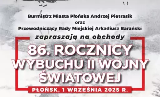 Zdjęcie do Zaproszenie na obchody 86. Rocznicy Wybuchu II Wojny Światowej