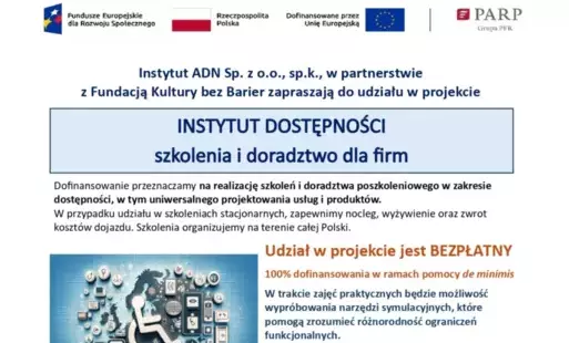 Zdjęcie do Bezpłatne spotkanie informacyjno-promocyjne &bdquo;Instytut Dostępności &ndash; szkolenia i doradztwo dla firm&rdquo;