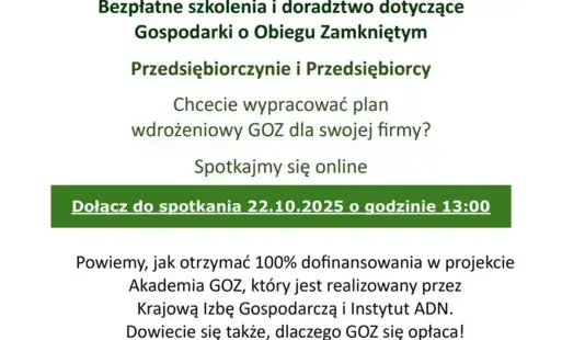 Zdjęcie do Akademia GOZ - bezpłatne szkolenia i doradztwo - spotkanie online