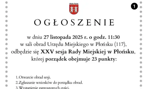 Zdjęcie do XXV sesja Rady Miejskiej w Płońsku