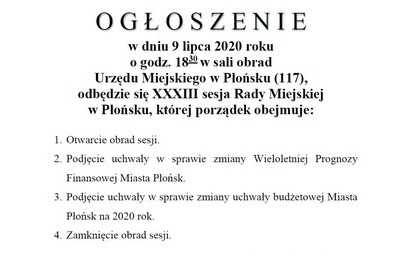Zdjęcie do XXXIII Sesja Rady Miejskiej w Płońsku