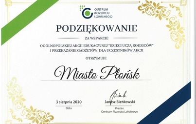 Zdjęcie do Podziękowanie za udział w akcji edukacyjnej ,,Dzieci uczą rodzic&oacute;w"
