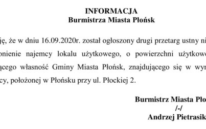 Zdjęcie do Informacja o ogłoszeniu przetargu 