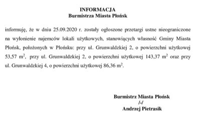 Zdjęcie do Ogłoszenie o przetargach 