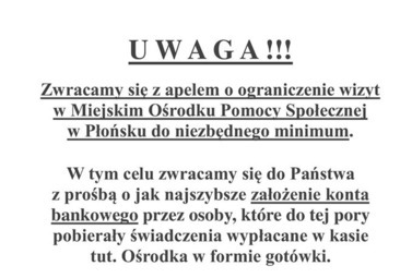 Zdjęcie do Apel Miejskiego Ośrodka Pomocy Społecznej