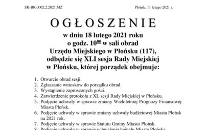 Zdjęcie do XLI sesja Rady Miejskiej