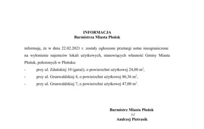 Zdjęcie do Informacja Burmistrza Miasta Płońsk