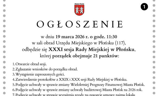 Zdjęcie do XXXI sesja Rady Miejskiej