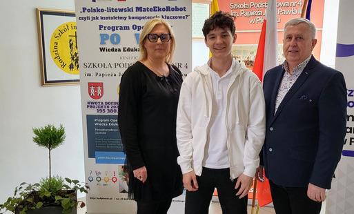 Zdjęcie do Matematyczny sukces ucznia z SP4 w Płońsku