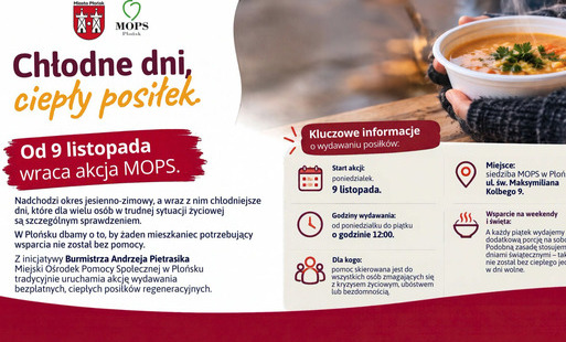 Zdjęcie do Chłodne dni, ciepły posiłek. Od 9 listopada wraca akcja MOPS.